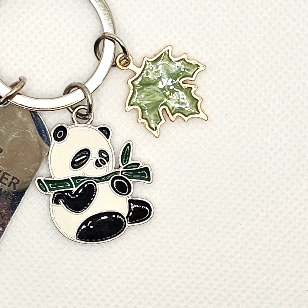NEW! Panda 🐼 "You Are Braver" Affirmation Enamel Keychain/ Bag 🎒 👜 Charm - Picture 5 of 7